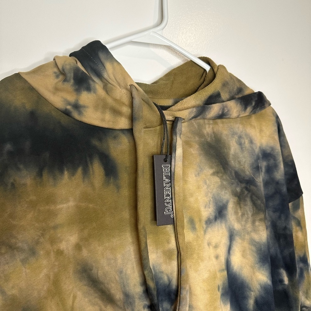 BLANKNYC Green Navy Tie Dye Cropped Hoodie Size Large NWT - Picture 4 of 6